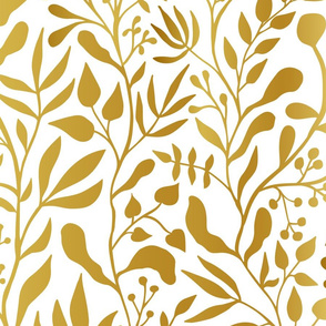 Gold vines - bright white background