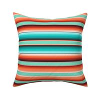  Small Scale Teal, Turquoise and Burnt Orange Southwest Serape Blanket Stripes