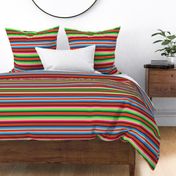 Small Scale Red Mexican Serape Blanket Stripes