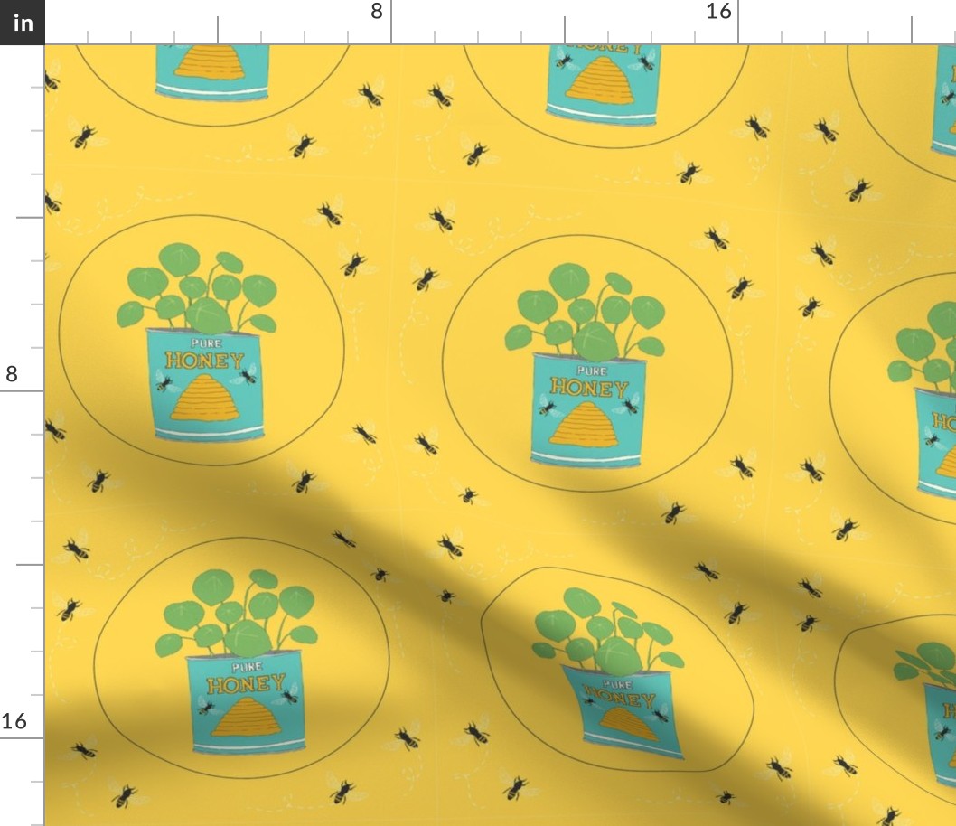 Honey and Pilea embroidery pattern