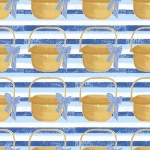 Nantucket baskets blue stripes size m