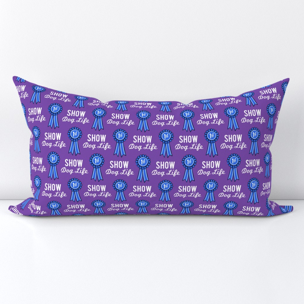 Show dog life - blue ribbon - blue on purple  - C21