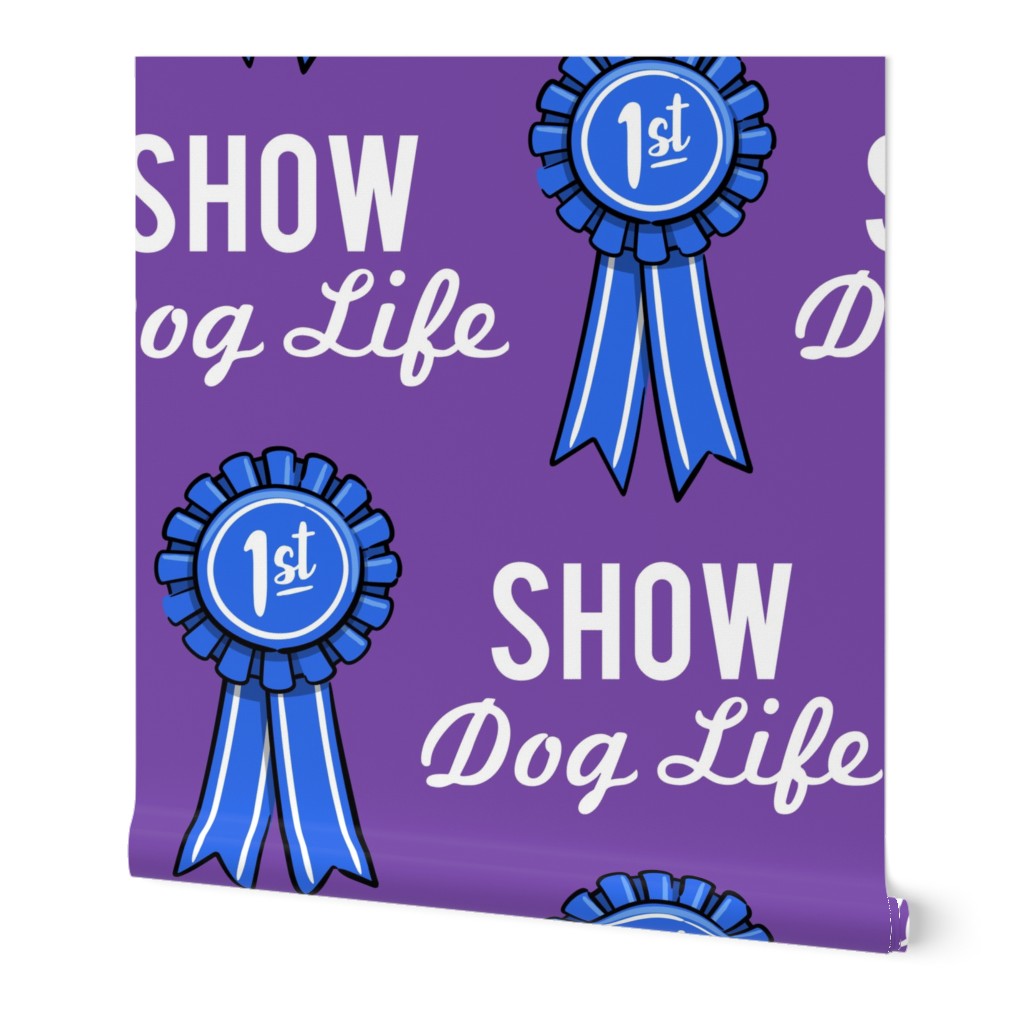 Show dog life - blue ribbon - blue on purple  - C21