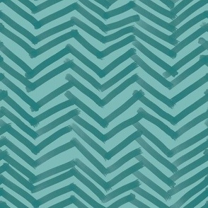 Messy herringbone line art in teal