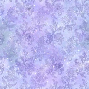 Pastel Sparkle Floral Watercolor Purple