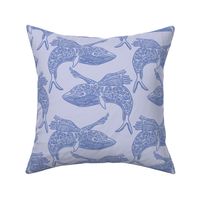 Flying blue whale- blue - large