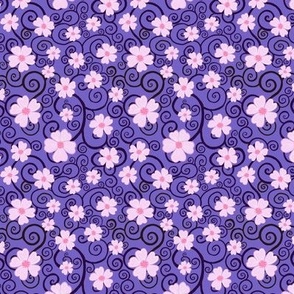 Sakura spirals on purple