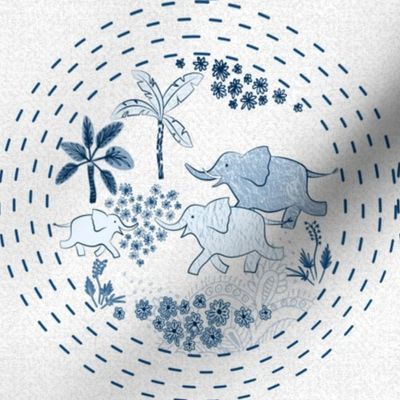 blue elephants embroidery 2 - emboidery template