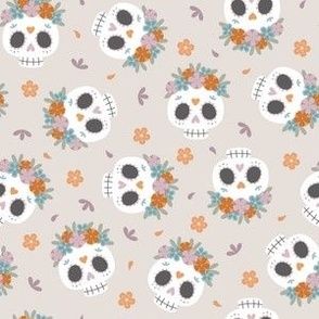 (S Scale) Dia de los Muertos | Mexican Day of the Dead | Boho Pattern on Beige