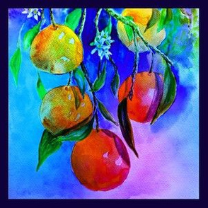 8" x 8" TILE UNDER THE ORANGE TREE MULTICOLOR PSMGE