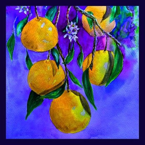 8" x 8" TILE UNDER THE ORANGE TREE PURPLE NIGHT PSMGE