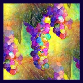 8" x 8" TILE GRAPES HARVEST BRIGHT MULTICOLOR SUMMER AUTUMN PSMGE