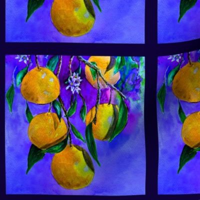 6" x 6" TILE UNDER THE ORANGE TREE PURPLE NIGHT PSMGE