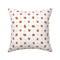 Lady bug polka dot two in dark rich terracotta orange