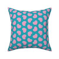 Watermelon hearts - summer fruit - pink/teal - LAD21