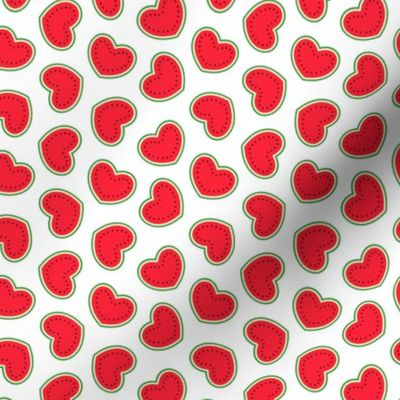 (small scale) Watermelon hearts - summer fruit - red/green - LAD21