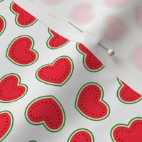 (small scale) Watermelon hearts - summer fruit - red/green - LAD21