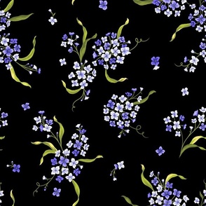 Violet Wildflowers - Black