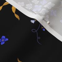 Gold&Blue Wildflowers - Black