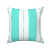 White and Aqua Blue Cabana Beach Bubble Stripes