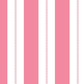 White and Shell Pink Cabana Beach Bubble Stripes