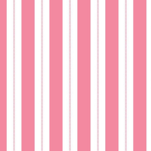 White and Shell Pink Cabana Beach Bubble Stripes