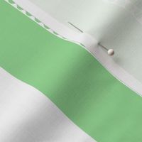 White and Mint Green Cabana Beach Bubble Stripes