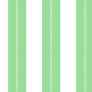 White and Mint Green Cabana Beach Bubble Stripes