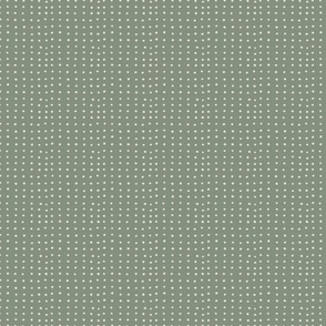 Whimsical Eggshell Polka-Dots Sprinkled on an Artichoke Green Background