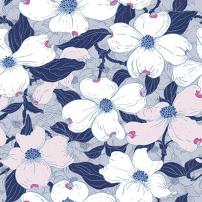 Dogwood navy pink