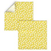 White hearts on illuminating yellow (medium)