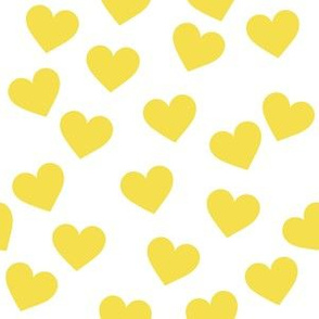 Illuminating yellow hearts on white (medium)