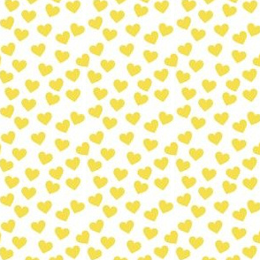 Illuminating yellow hearts on white (mini)