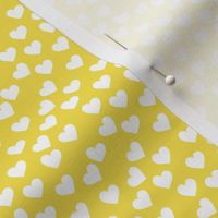 White hearts on illuminating yellow (mini)