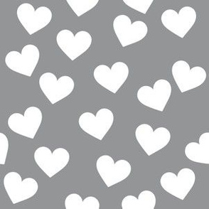 White hearts on ultimate gray (medium)