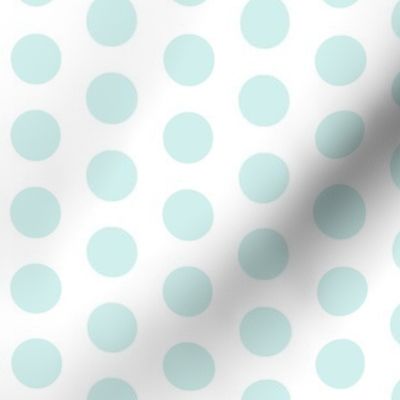 Mint polkadots on white - one inch polka dots