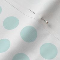 Mint polkadots on white - one inch polka dots