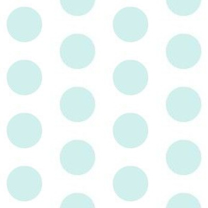 Mint polkadots on white - one inch polka dots