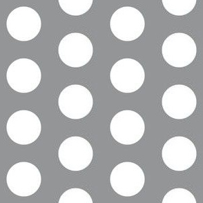 White polkadots on ultimate gray - one inch polka dots