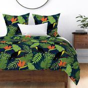 large jungle botanical toucan print 