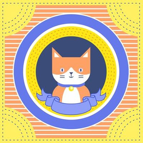 Cat Portrait Panel- Orange and White Cats- Embroidery Template- Bright Colors-Cat Rescue- Adopt a Cat- Kitten- Kittens- Pet- Pet- Cats