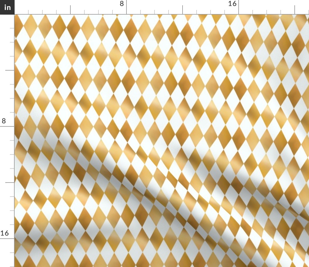 Faux Gold and White Harlequin