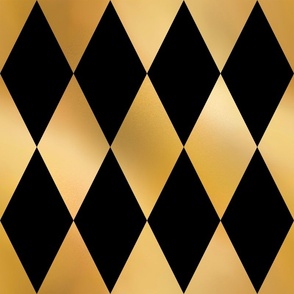 Black and Faux Gold Harlequin Jumbo