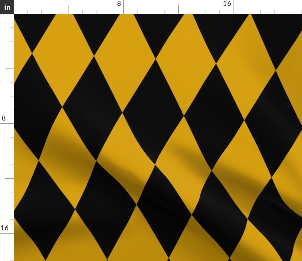 Black and Mustard Harlequin Check- Jumbo