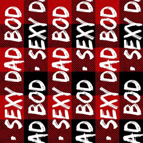 Sexy Dad Bob Red Buffalo Plaid Rotated - large scale
