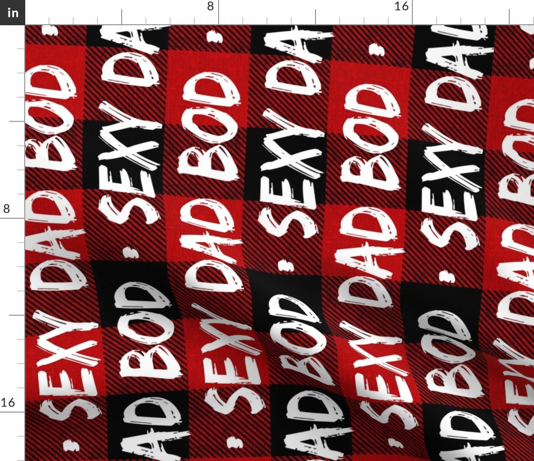 Sexy Dad Bob Red Buffalo Plaid Rotated - large scale