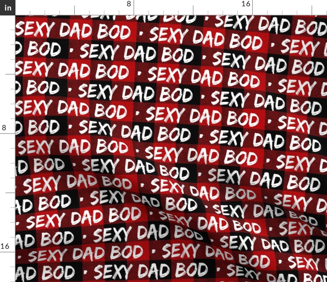 Sexy Dad Bob on Red Buffalo Plaid - medium scale