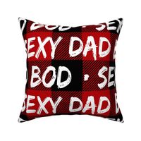 Sexy Dad Bob on Red Buffalo Plaid - extra large scale