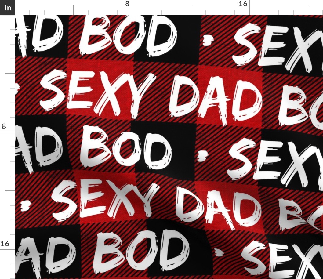 Sexy Dad Bob on Red Buffalo Plaid - extra large scale