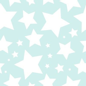 White stars on mint (large)